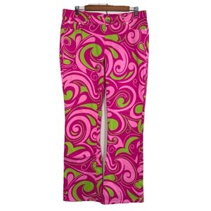Loudmouth Women's Golf Pants Size 10 Cotton Candy Flare Stretch Mid Rise